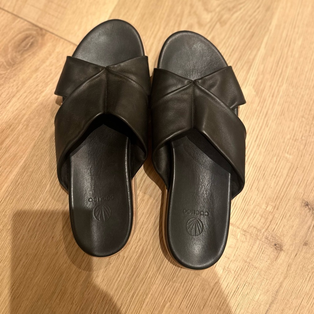 COCLICO black leather sandals